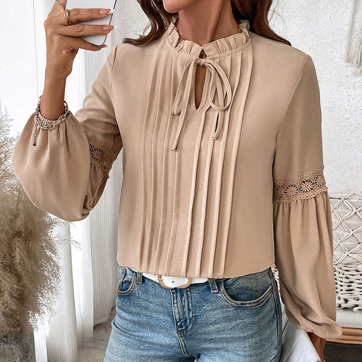 Lune London Women's shirt with fine pleats and lace