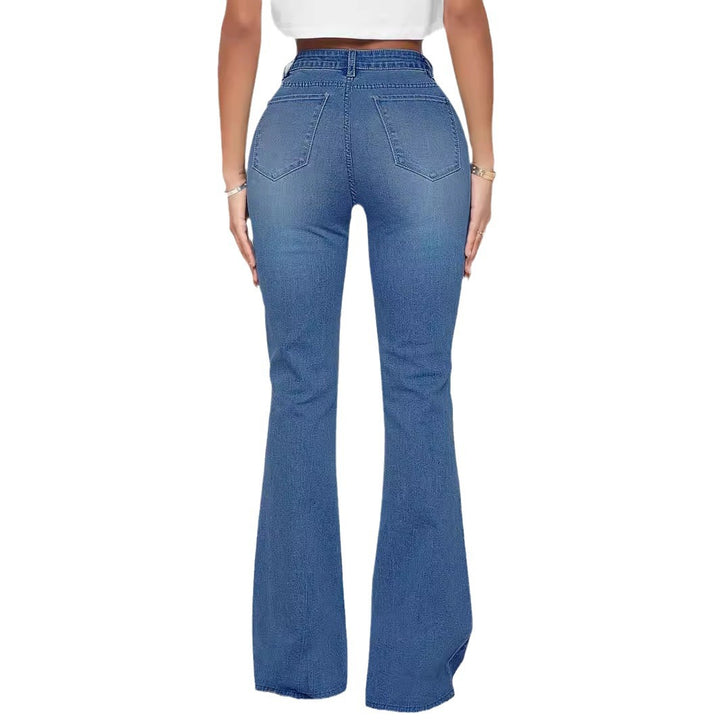 Women's high-waisted flared jeans with pearl embellishment Amarae