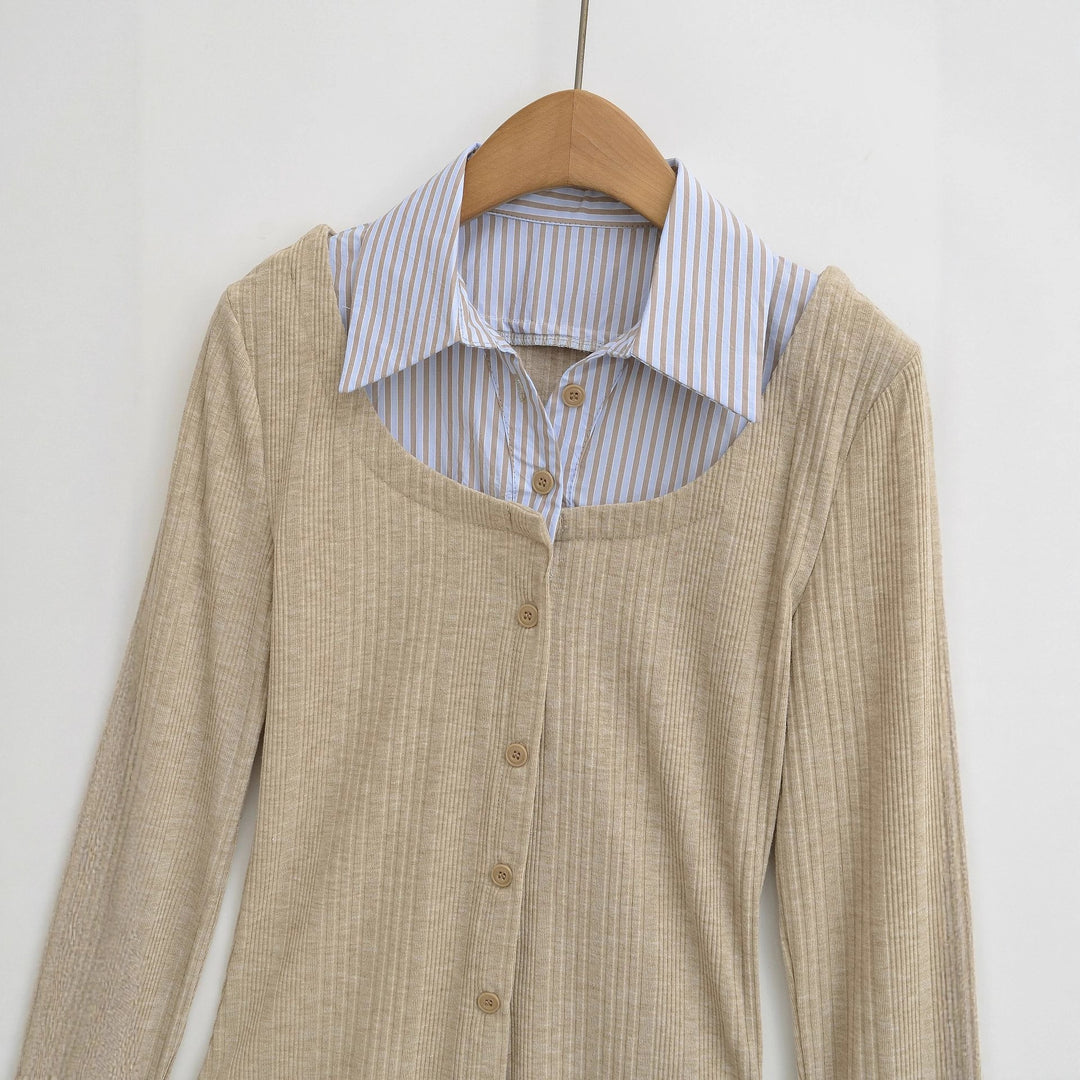 Long-sleeve shirt for women with a modern structured design and a classic shirt collar Lune London