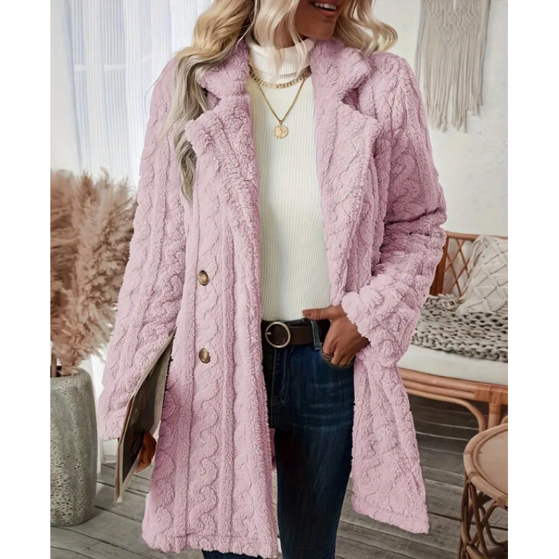 Ladies Cozy Knit Coat with Double Integrated Pockets Lune London