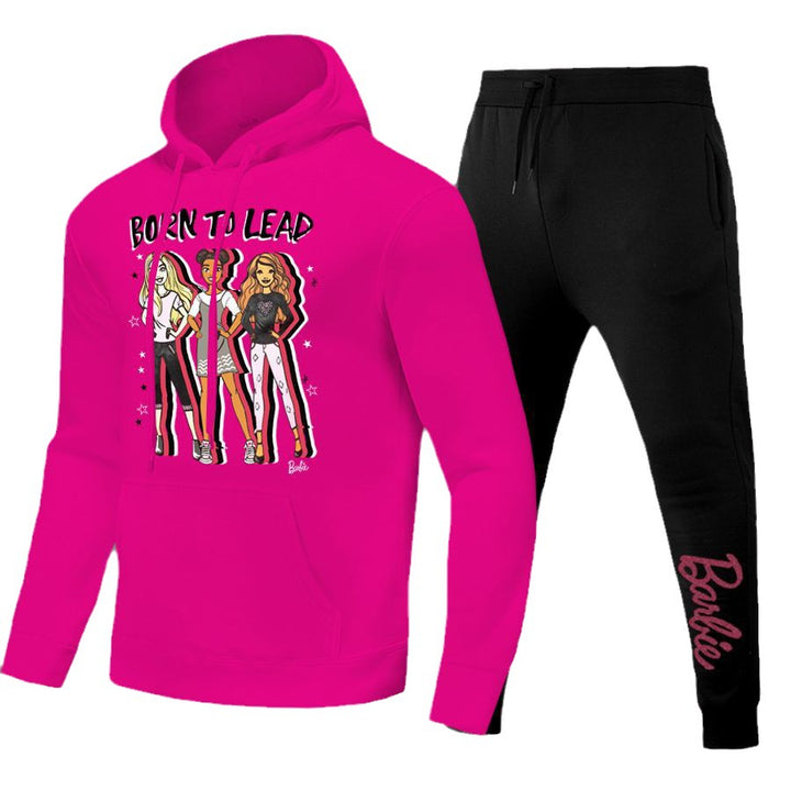 Women's hoodie and jogger set with inspiring Barbie motif Lune London