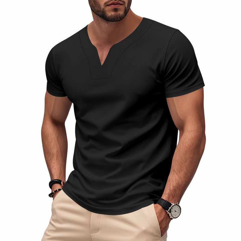 Short sleeve men's t-shirt with V neck and breathable fabric Lune London