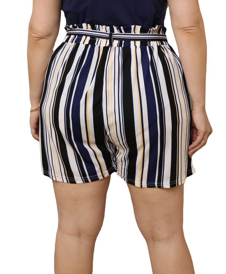 Chic Striped High-Waisted Shorts for Women