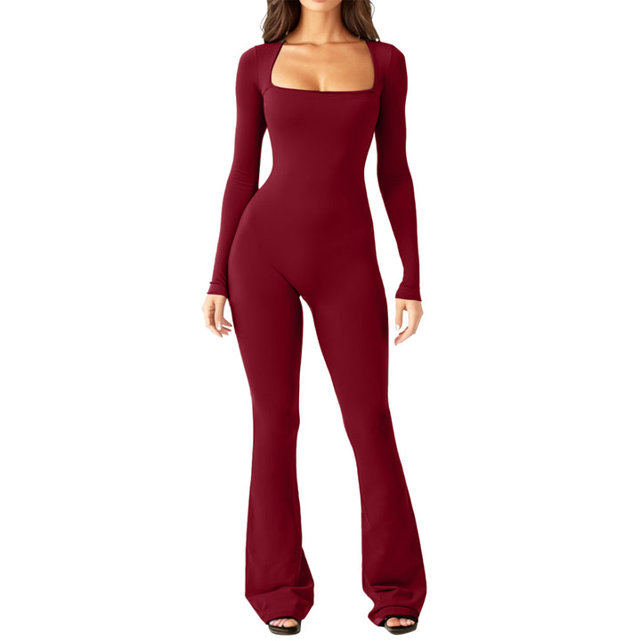 Wide leg women's bodysuit with plunging neckline Lune London