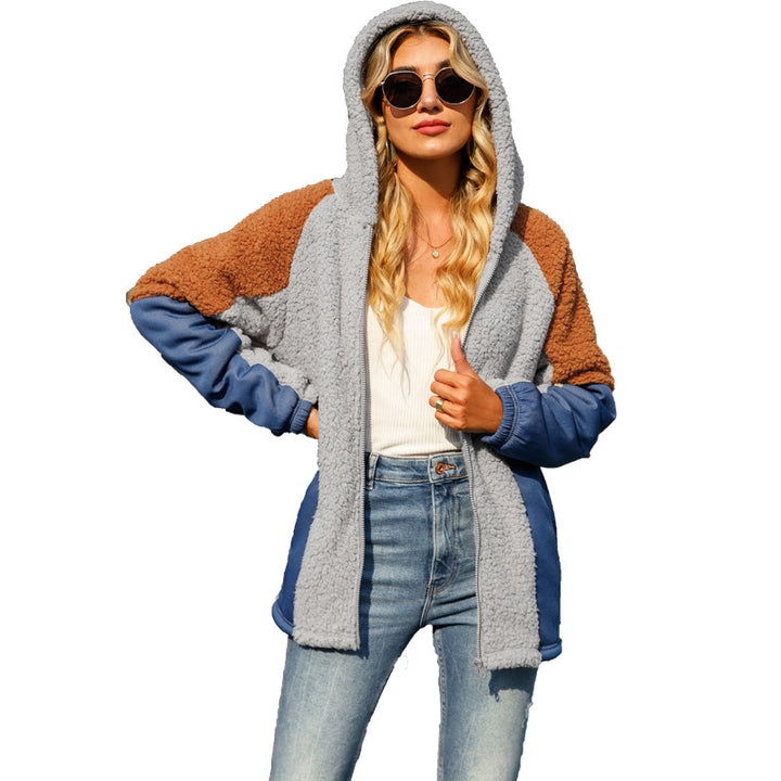 Ladies cozy fleece jacket with hood Lune London