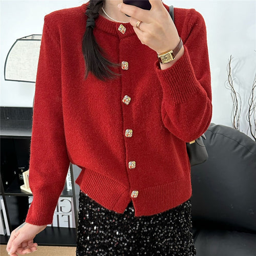 Woman cardigan with colorful button details and an elegant cut Amarae