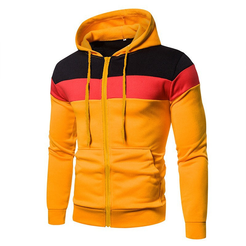 Fashion hooded jacket for men with chic and stylish color block design