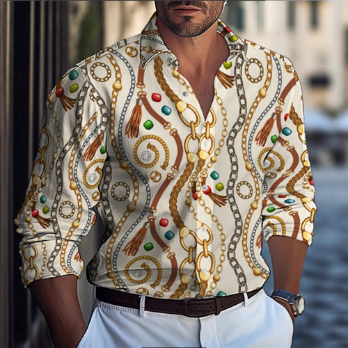 Shirt for men with modern brush pattern Amarae