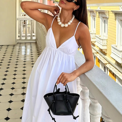 Lightweight summer dress for women with deep V-neck and spaghetti straps Amarae