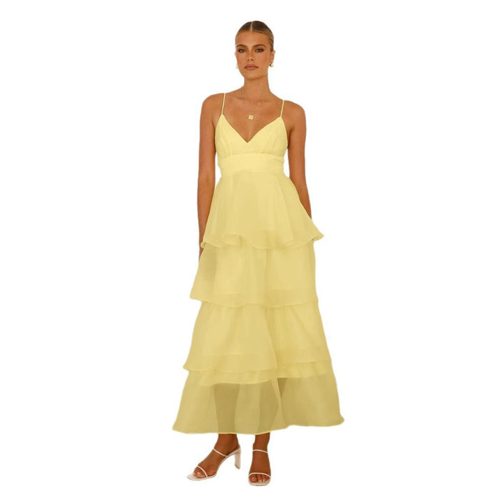 Ladies airy maxi dress with layers and spaghetti straps Lune London