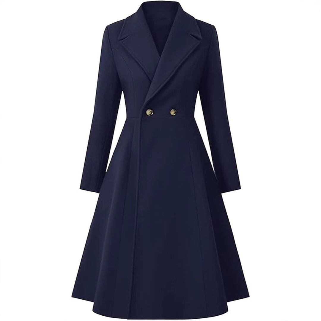 Ladies Elegant Oversized Coat with Double Row of Buttons Amarae