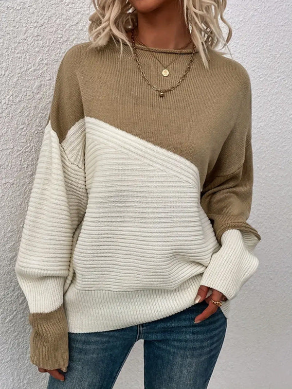 Casual women's sweater with contrasting textures and a relaxed fit Lune London