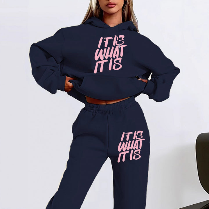 Women's leisure hoodie and jogger set with inspiring lettering Lune London
