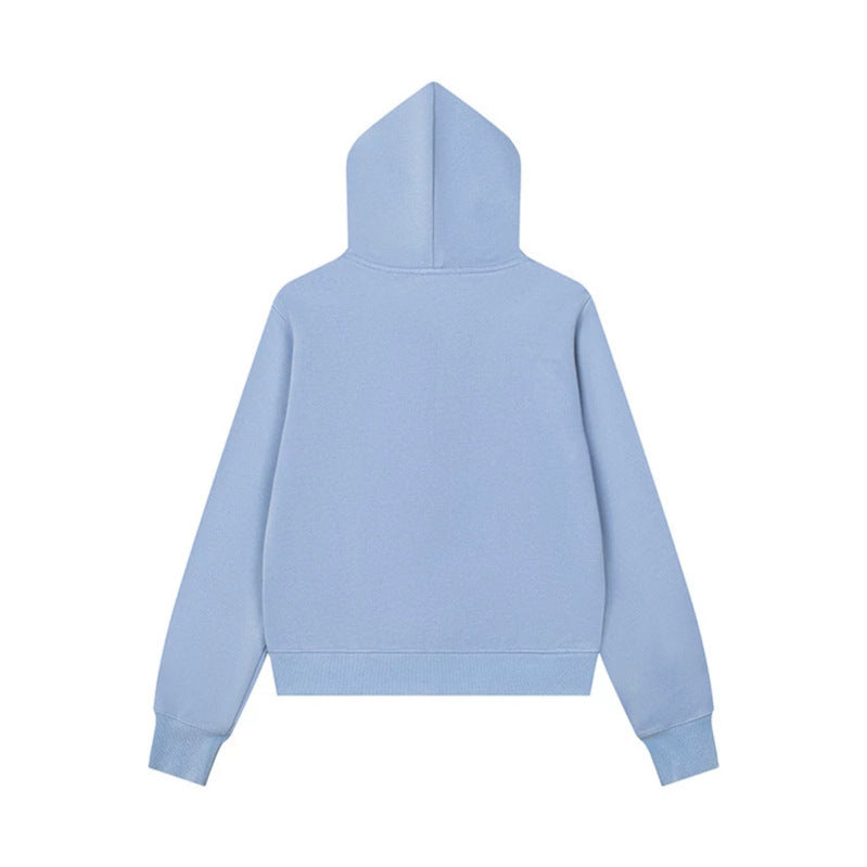 Women’s Hooded Sweat Jacket with Military Button Decoration and Full-Length Zipper Amarae