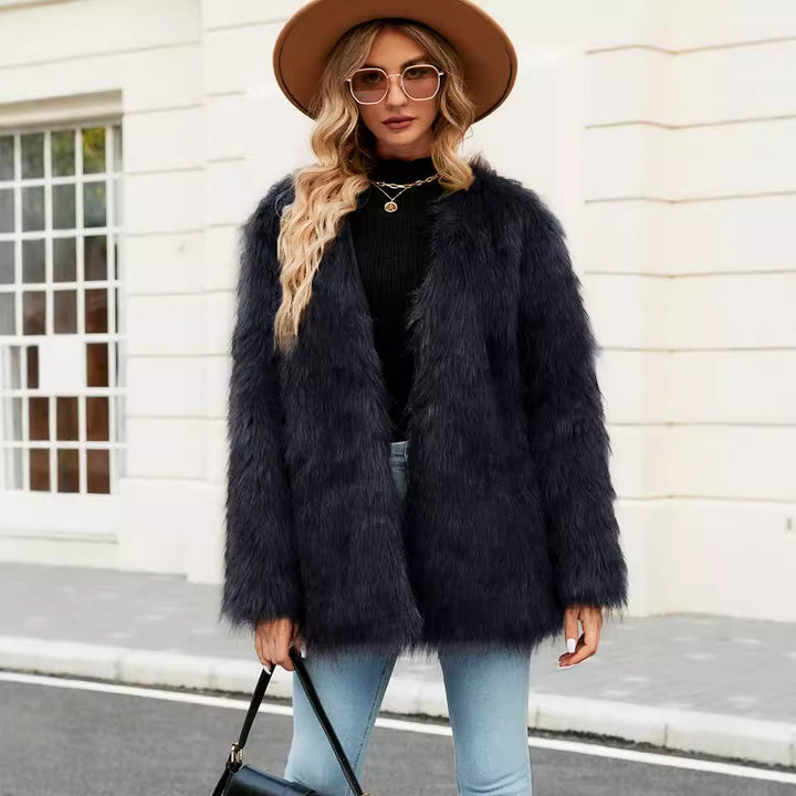 Ladies Chic and Stylish Faux Fur Jacket