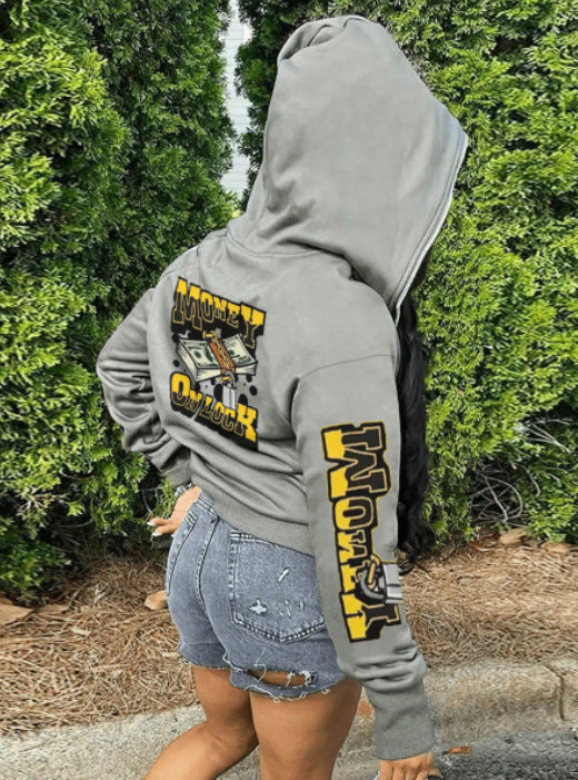 Hooded jacket for women with eye-catching logo and comfortable cut Lune London