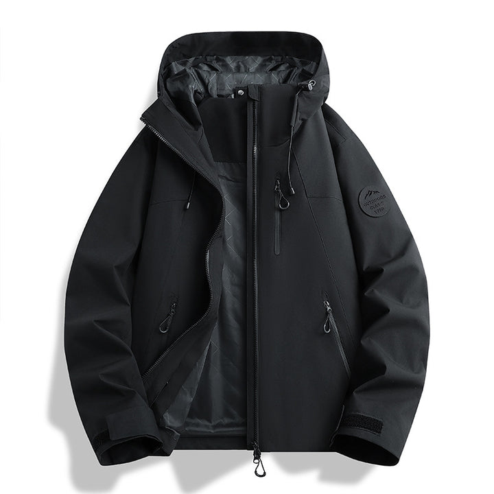 Women Lightweight Waterproof Hooded Jacket with Teddy Charm and Concealed Zipper Pockets Amarae