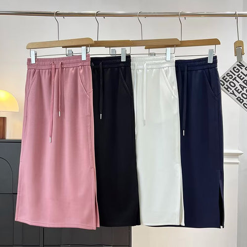 Jupe de loisir pour femmes avec fentes latérales et taille ajustable Chic & Stil
