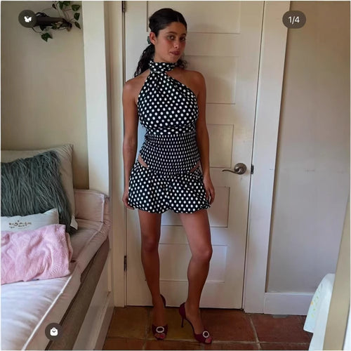 Dress for women with elastic waist and elegant tie straps Amarae