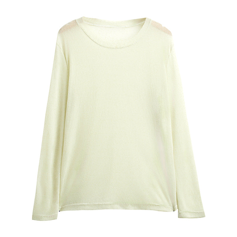Women's Long Sleeve Shirt Made of Light Transparent Material with Elegant Draping Lune London