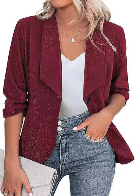 Shimmering blazer jacket for women with a feminine silhouette and an elegant lapel Lune London