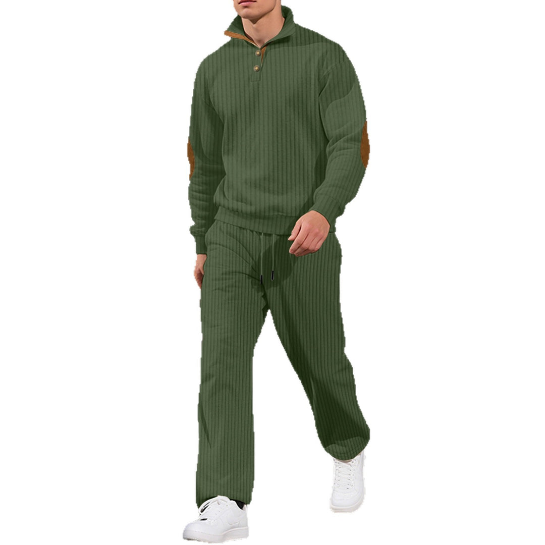 Men's sporty sweatshirt with an innovative button placket design and chic and stylish accents