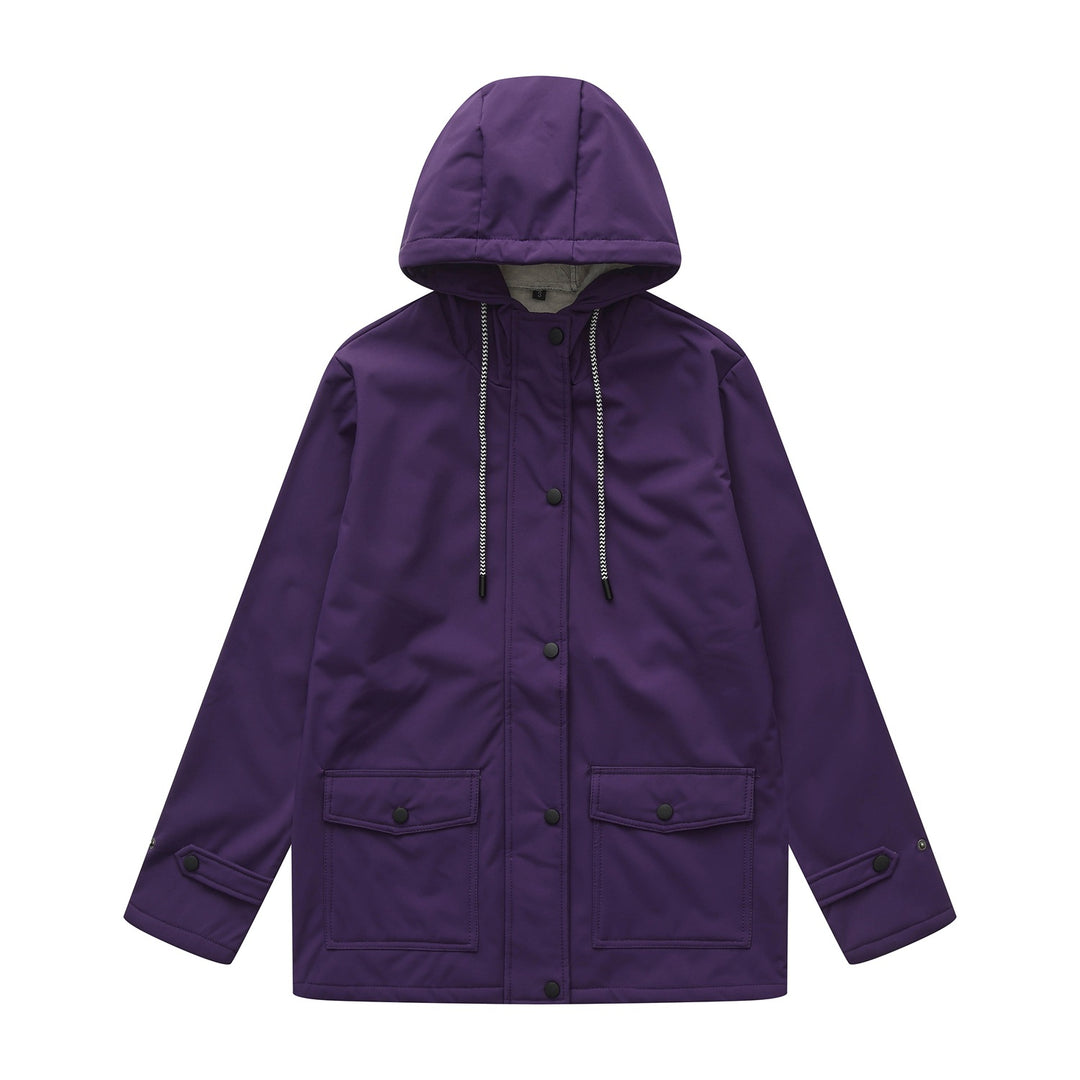 Women outdoor water-repellent jacket with adjustable hood Lune London