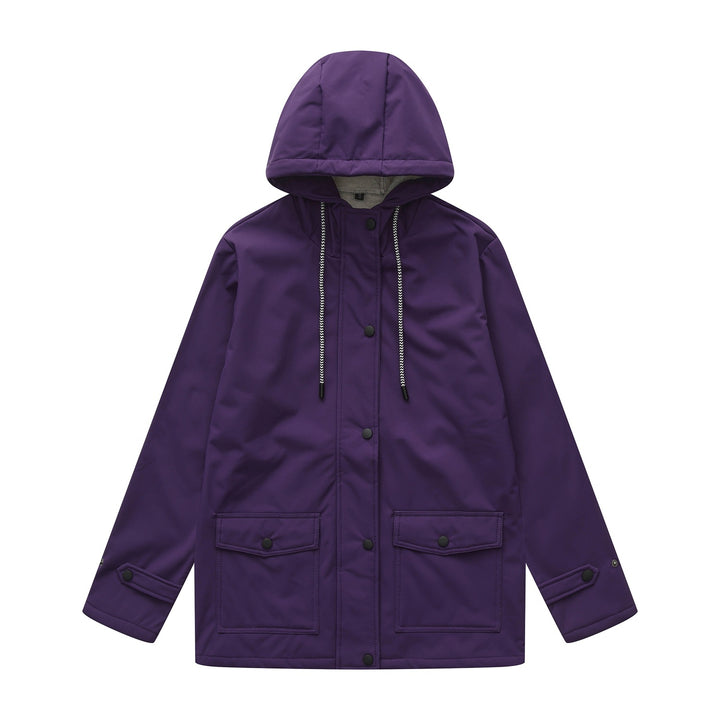 Women outdoor water-repellent jacket with adjustable hood Lune London