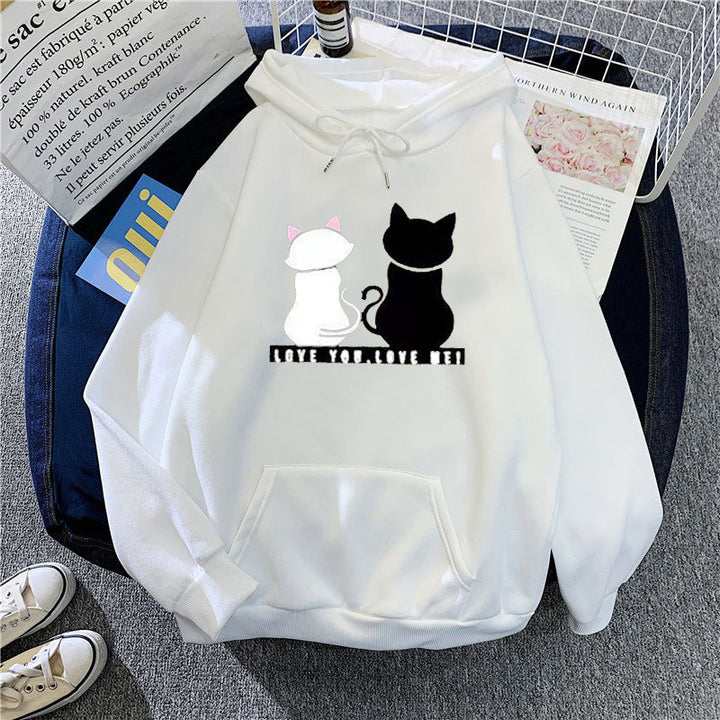 Women's hoodie with cute cat design and casual fit Chic & Stil