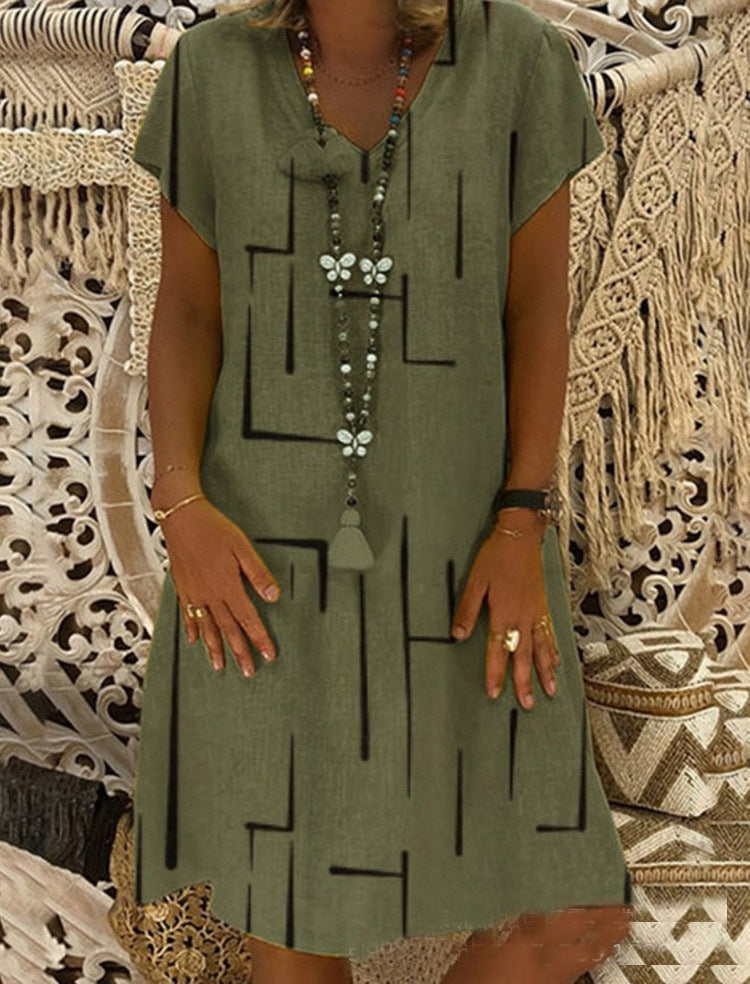 Casual summer dress for women with a modern graphic design and a flattering cut Lune London