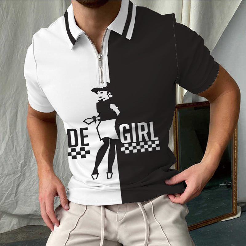 Lune London elegant short-sleeved checkered polo shirt for men
