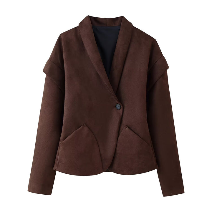 Ladies elegant suede jacket with trendy pockets Lune London