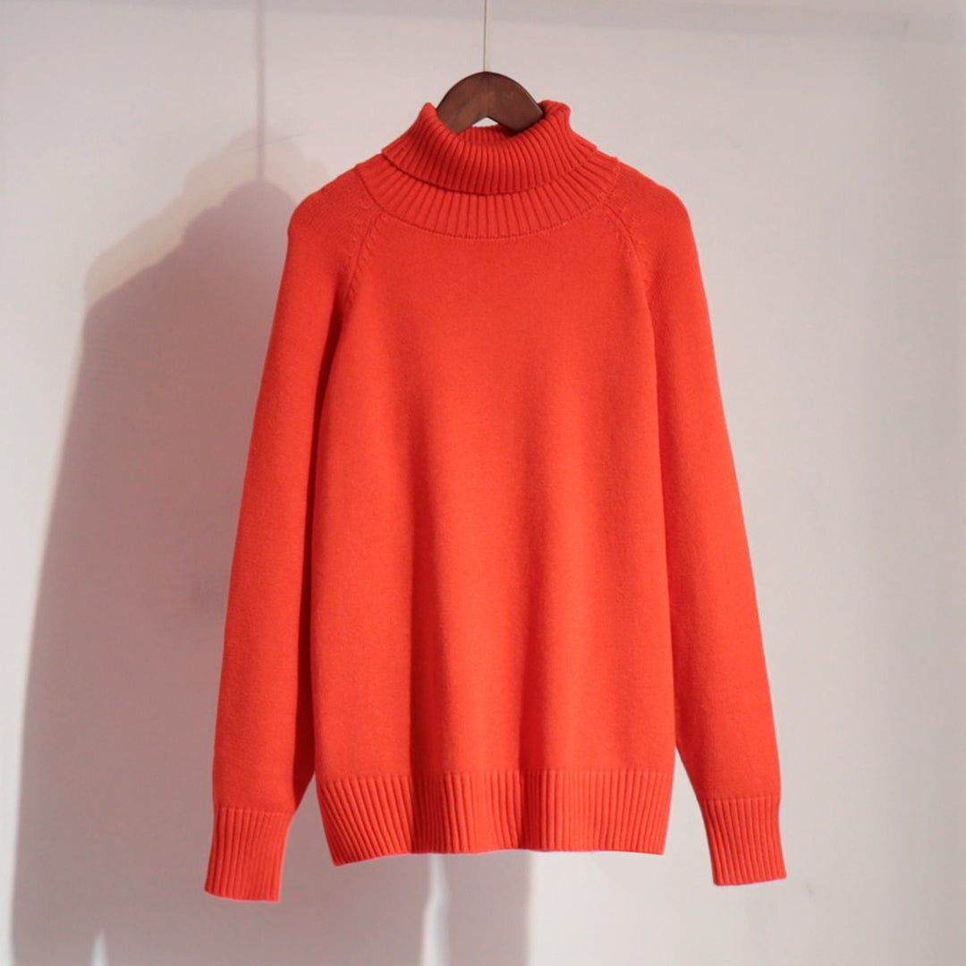 Fine knit sweater for women with high collar Lune London