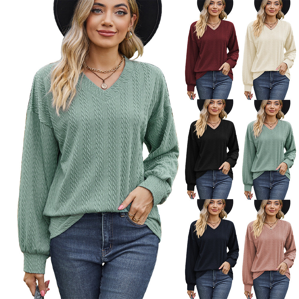 Ladies' viscose sweater with textured cable pattern and relaxed fit Lune London