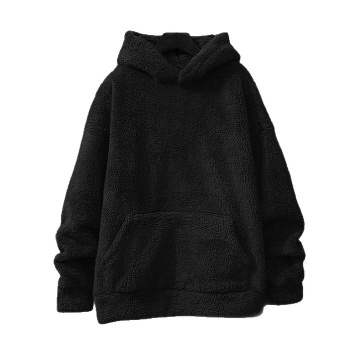 Ladies cozy fleece hooded sweatshirt with kangaroo pocket and hood Lune London