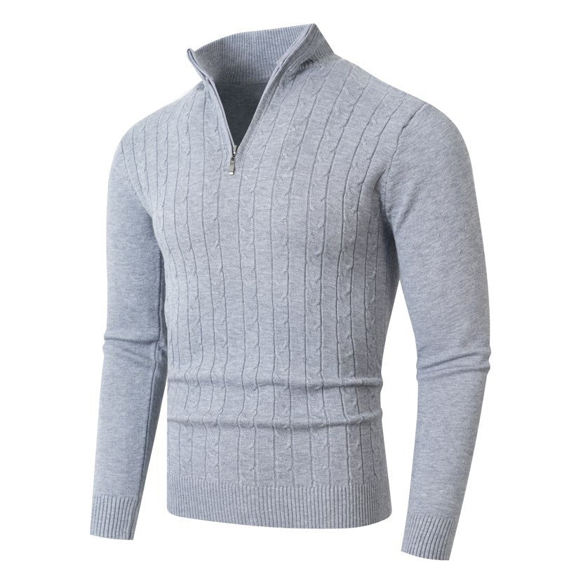 Knit sweater for men with half-zip and structured design Lune London
