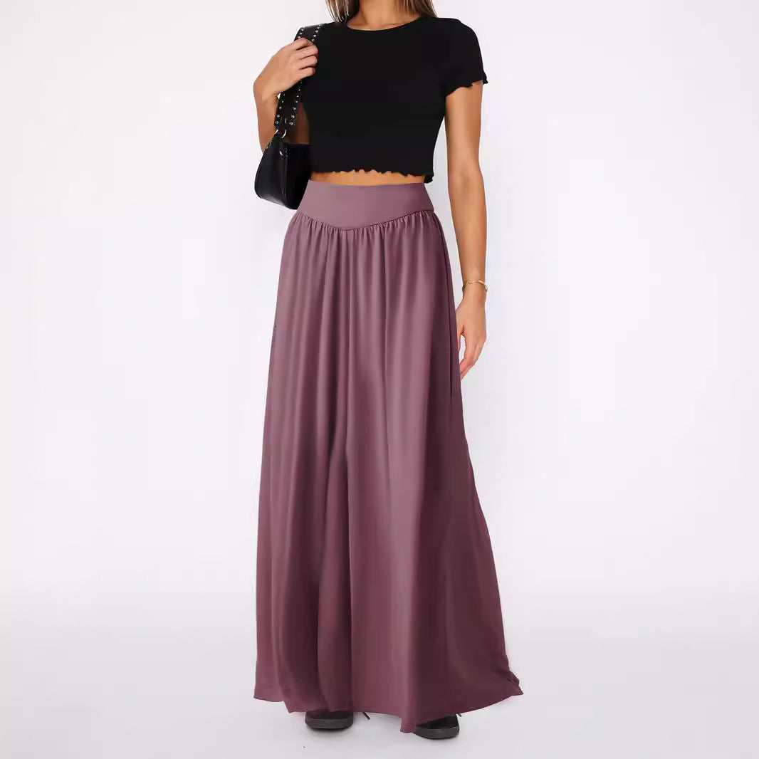 Maxi skirt for women with elastic waistband and fluid cut Lune London