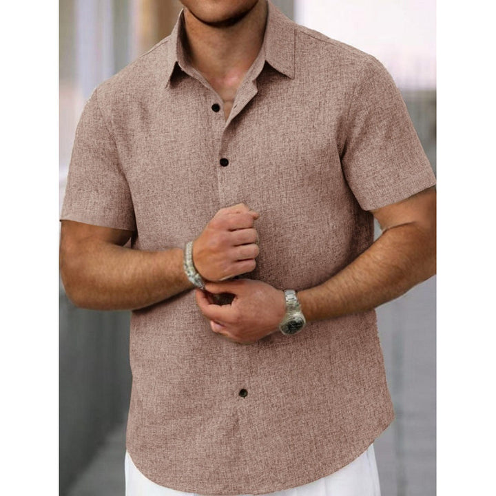 Short sleeve shirt for men in textured fabric Amarae