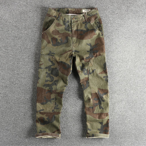 Men's cargo pants in modern camouflage design with multifunctional pockets Amarae