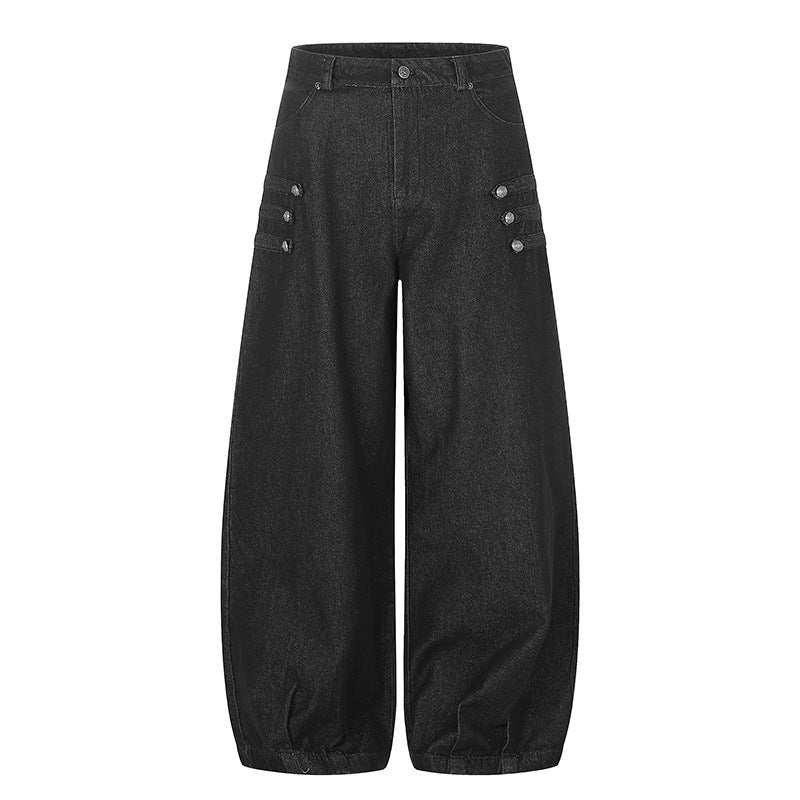 Women High-Waisted Balloon Culotte Jeans with Elastic Hem Amarae
