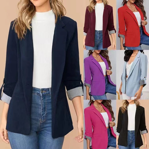 Elegant and versatile blazer jacket for women with rolled-up sleeves Amarae