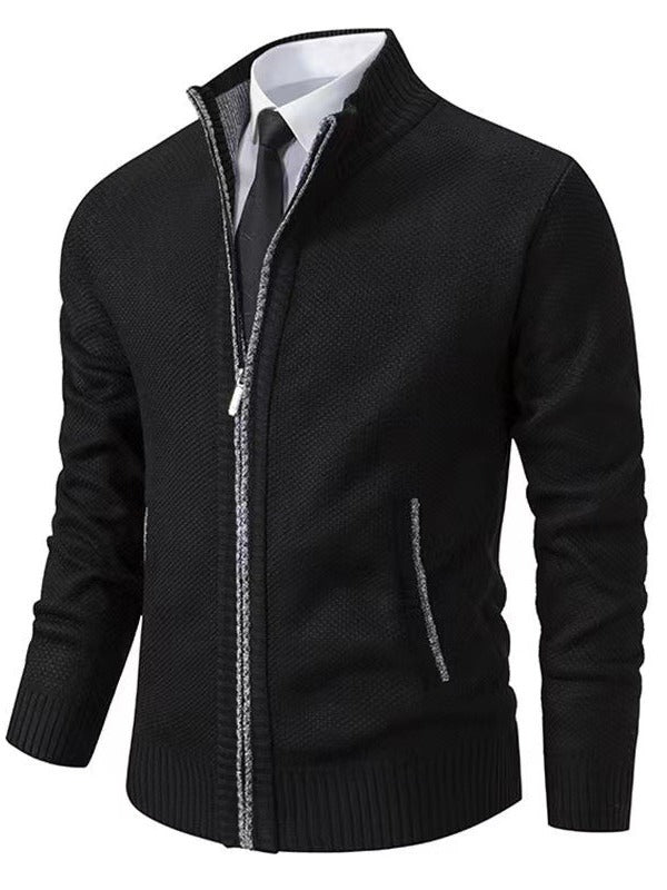 Trendy knitted jacket for men with zip and practical pockets Lune London