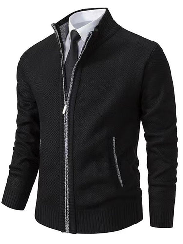 Trendy knitted jacket for men with zip and practical pockets Amarae