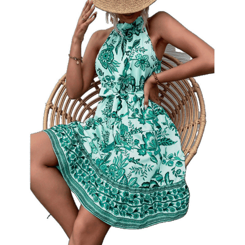Floral tie backless dress for women Lune London