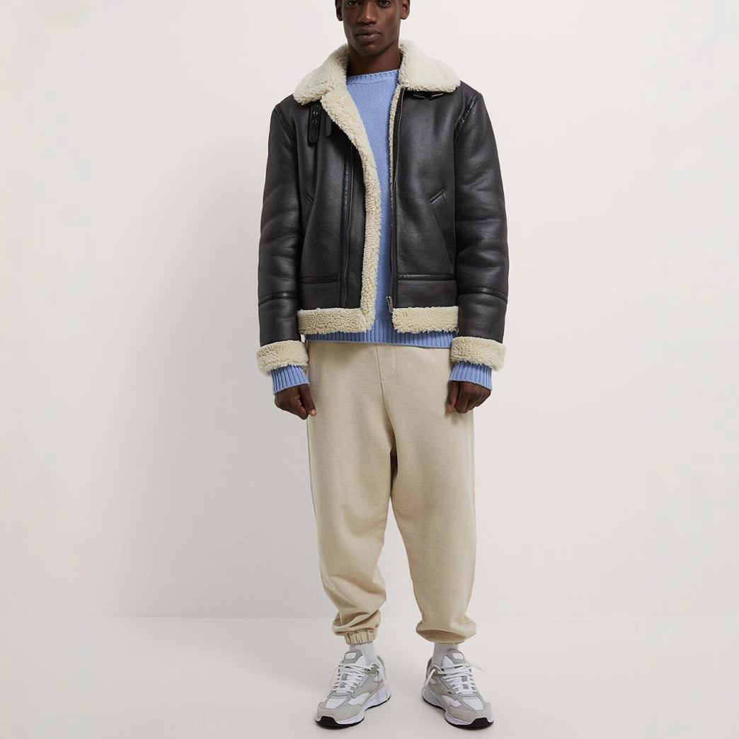 Men's Padded Aviator Style Flight Jacket with Teddy Lining Amarae