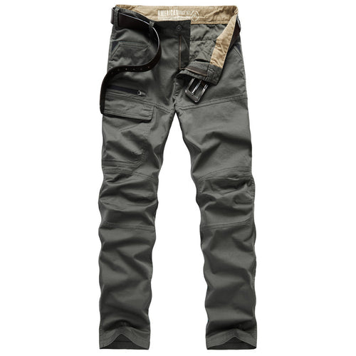 Multifunctional cargo pants for men with sturdy fabric and multiple zipped pockets Amarae