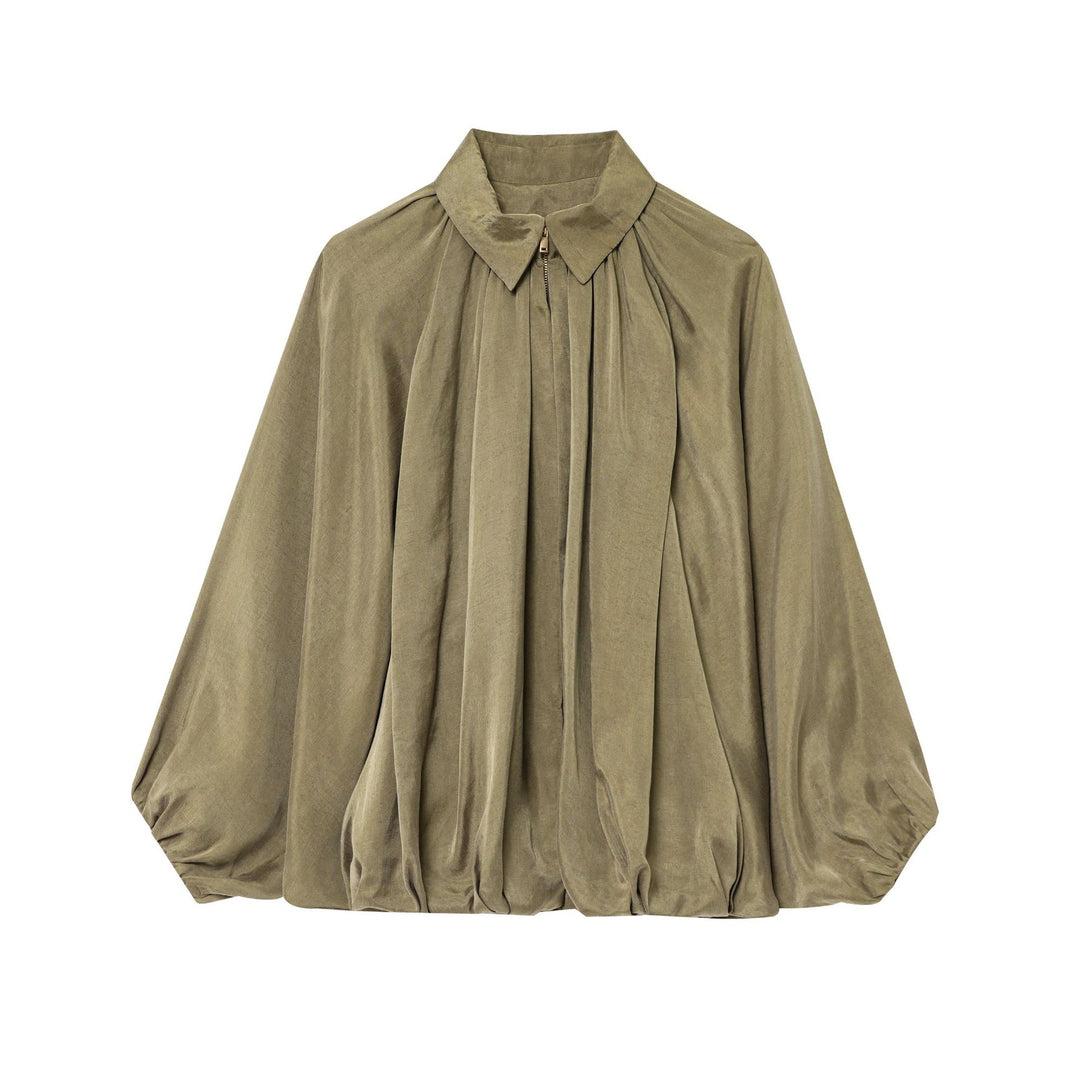 Blouse plissée pour femmes avec col montant élégant Chic & Stil