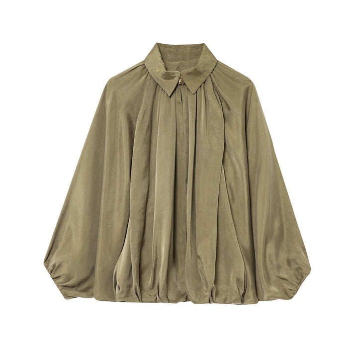 Blouse plissée pour femmes avec col montant élégant Chic & Stil