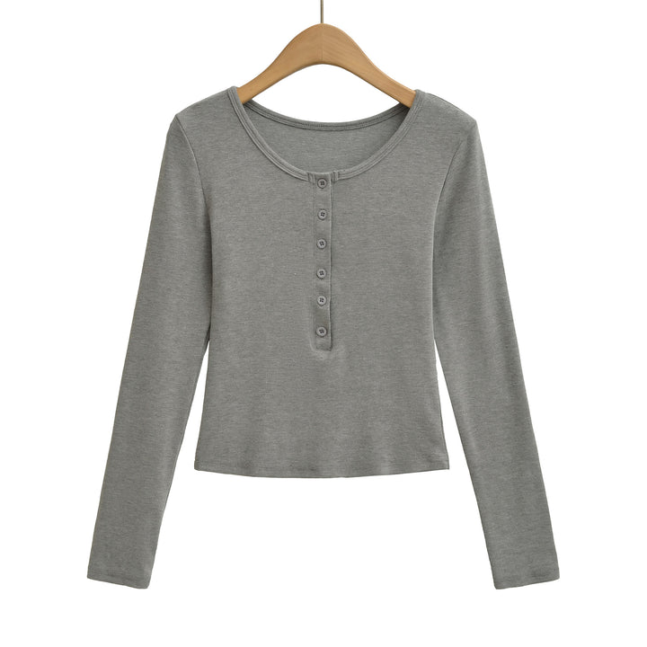 Long sleeve top for women with button neckline and relaxed fit Lune London