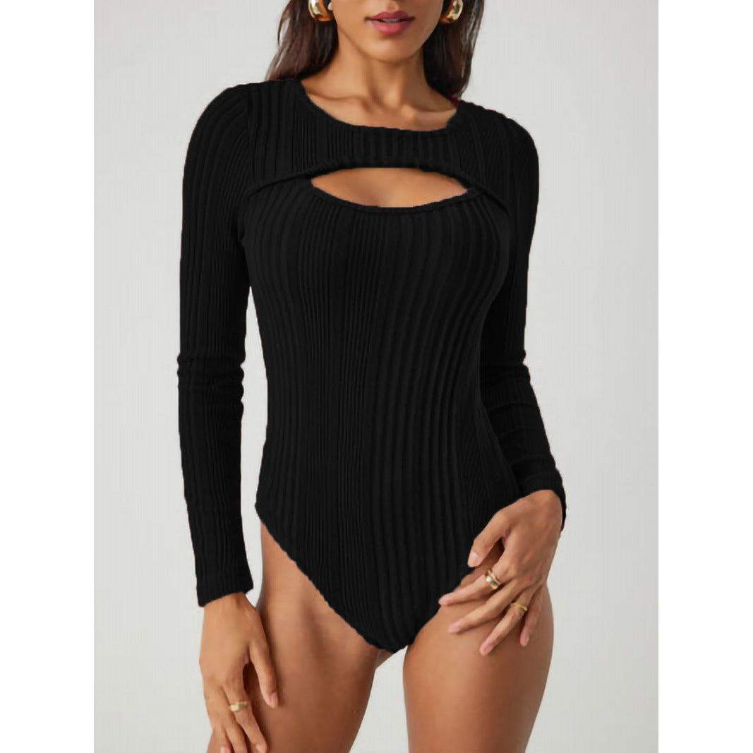 Ladies Ribbed Neck Bodysuit Lune London